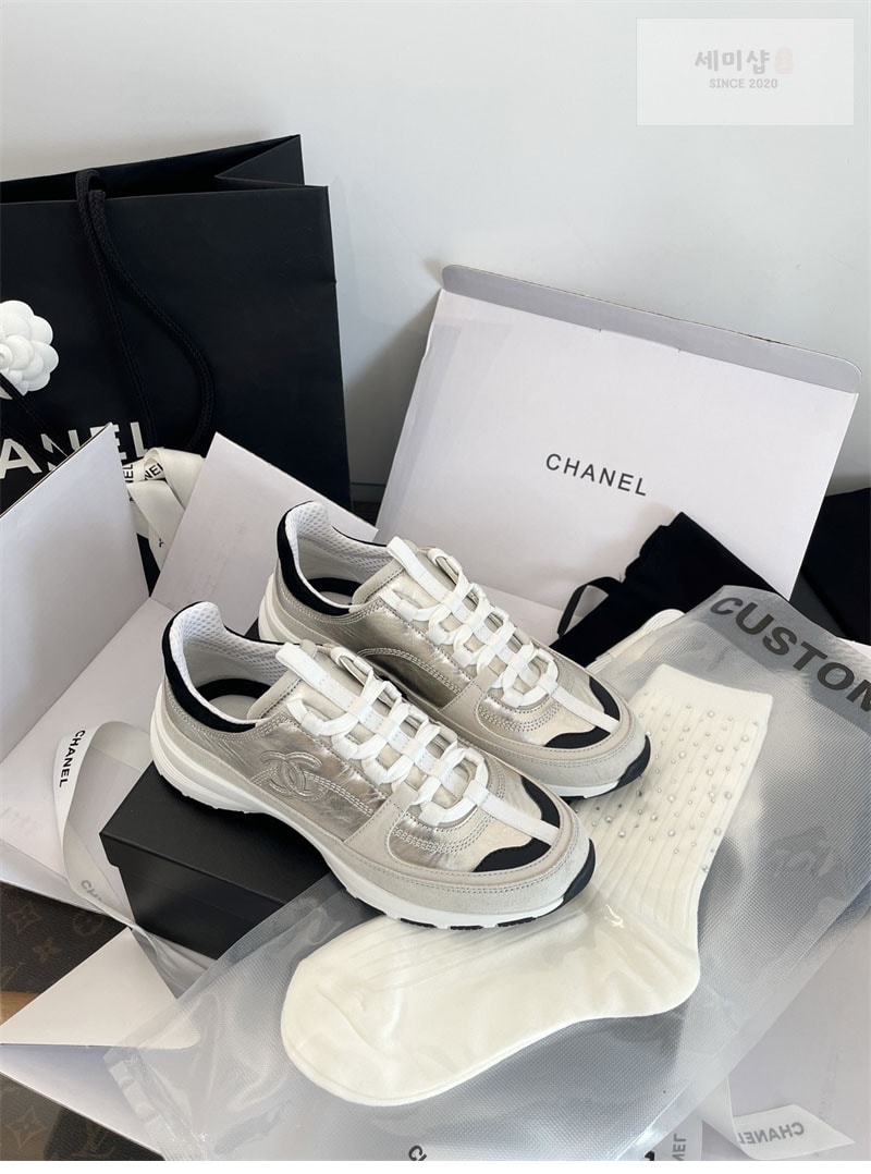C H A N E L 샤넬 25A 믹스드파이버 스니커즈 화이트 신발 7번 이미지