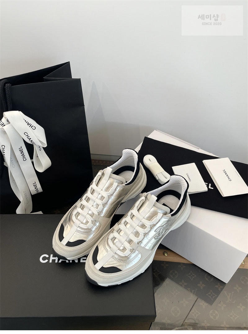 C H A N E L 샤넬 25A 믹스드파이버 스니커즈 화이트 신발 8번 이미지