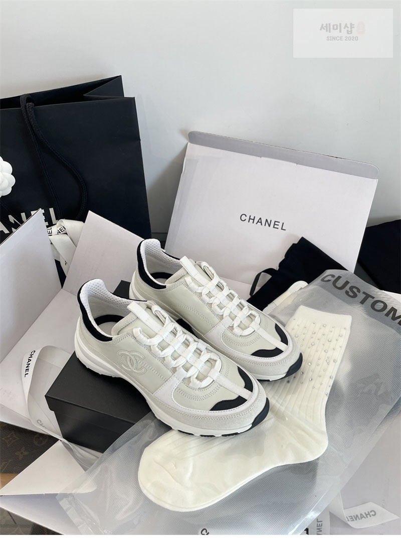C H A N E L 샤넬 25A 믹스드파이버 스니커즈 화이트 신발 11번 이미지