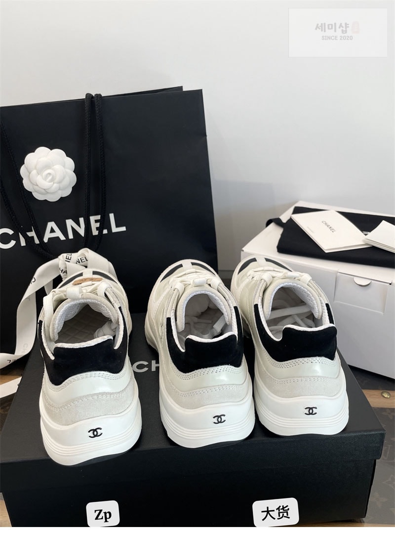 C H A N E L 샤넬 25A 믹스드파이버 스니커즈 화이트 신발 22번 이미지