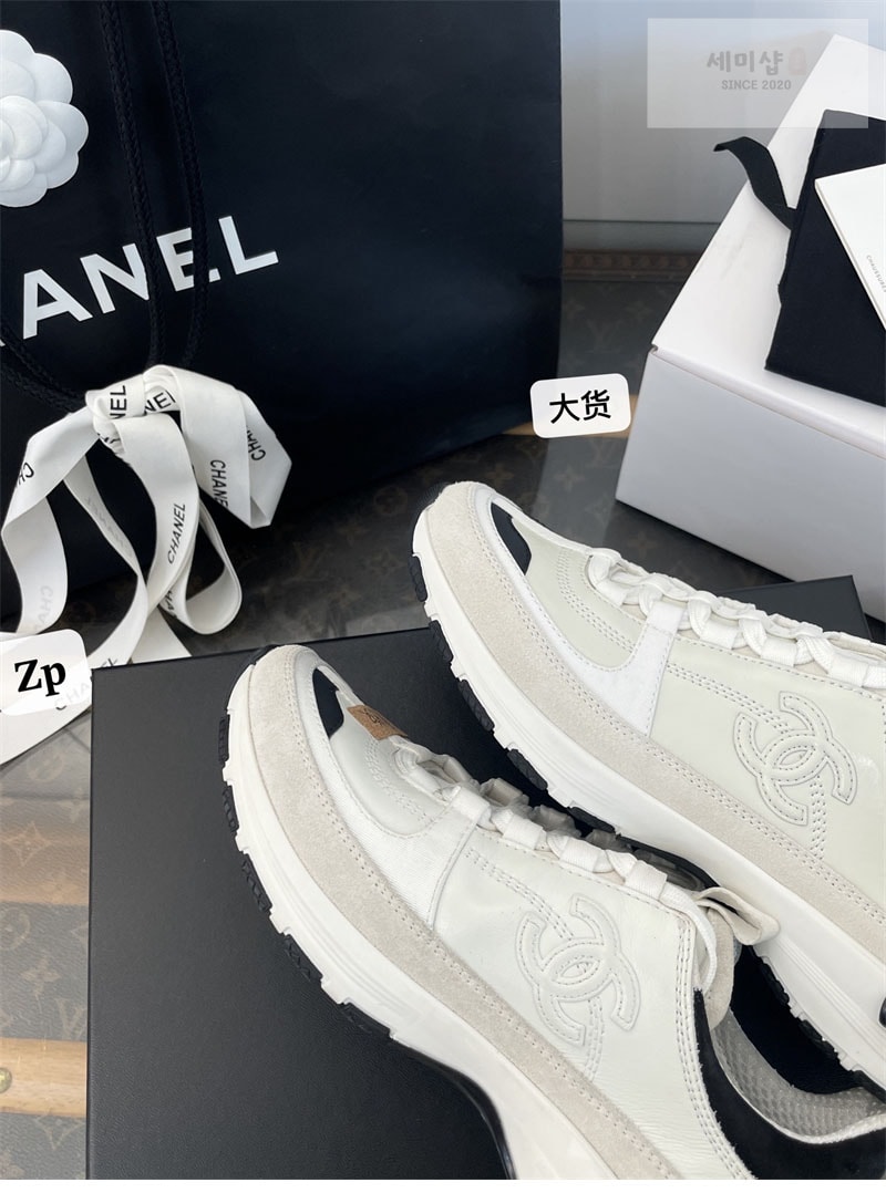 C H A N E L 샤넬 25A 믹스드파이버 스니커즈 화이트 신발 18번 이미지