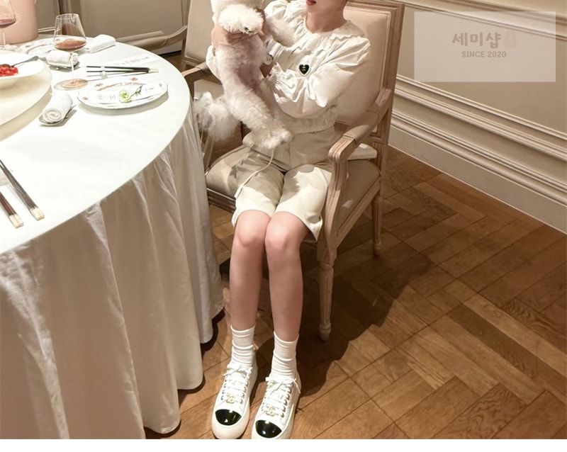 샤넬 샤넬 25A 빅터 쿼즈 화이트 스니커즈 신발 5번 이미지