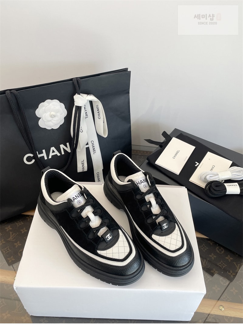 C H A N E L 샤넬 25B 퀼팅 스니커즈 블랙 신발 5번 이미지