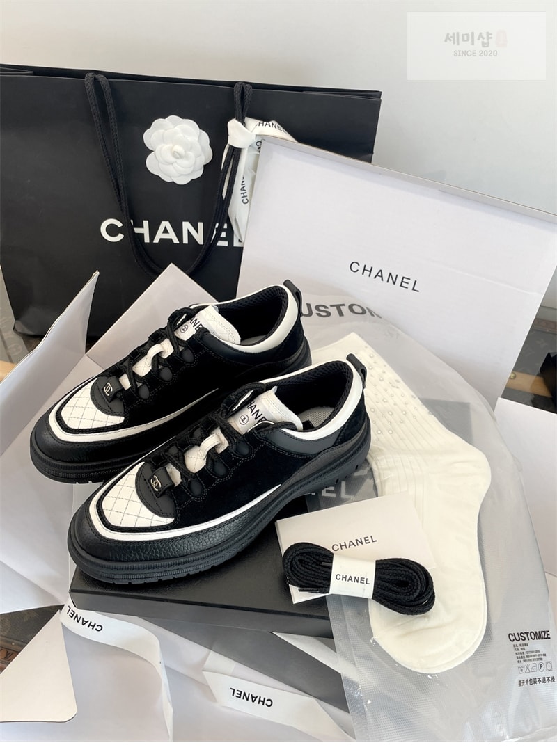 C H A N E L 샤넬 25B 퀼팅 스니커즈 블랙 신발 6번 이미지