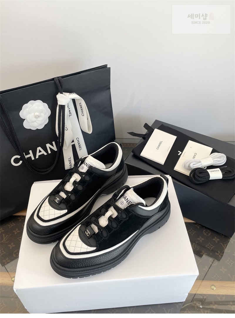 C H A N E L 샤넬 25B 퀼팅 스니커즈 블랙 신발 7번 이미지