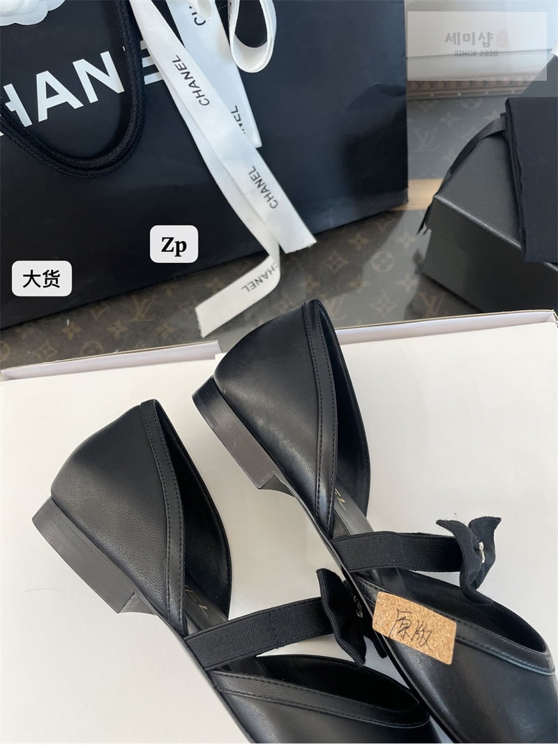 C H A N E L 샤넬 25B CC로고 리본 메리 제인 슈즈 램스킨 블랙 신발 16번 이미지