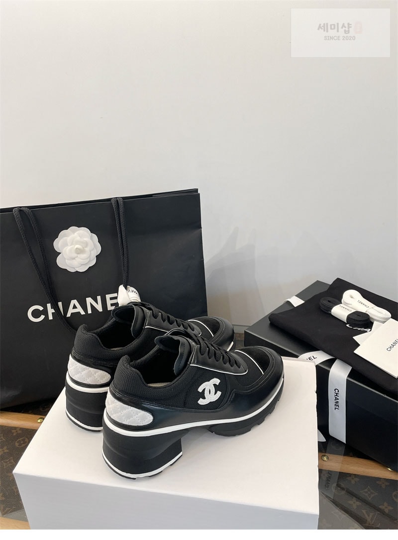 C H A N E L 샤넬 25K 믹스드 파이버 스니커즈 블랙 신발 6번 이미지