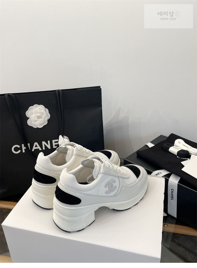 C H A N E L 샤넬 25K 믹스드 파이버 스니커즈 블랙 신발 11번 이미지