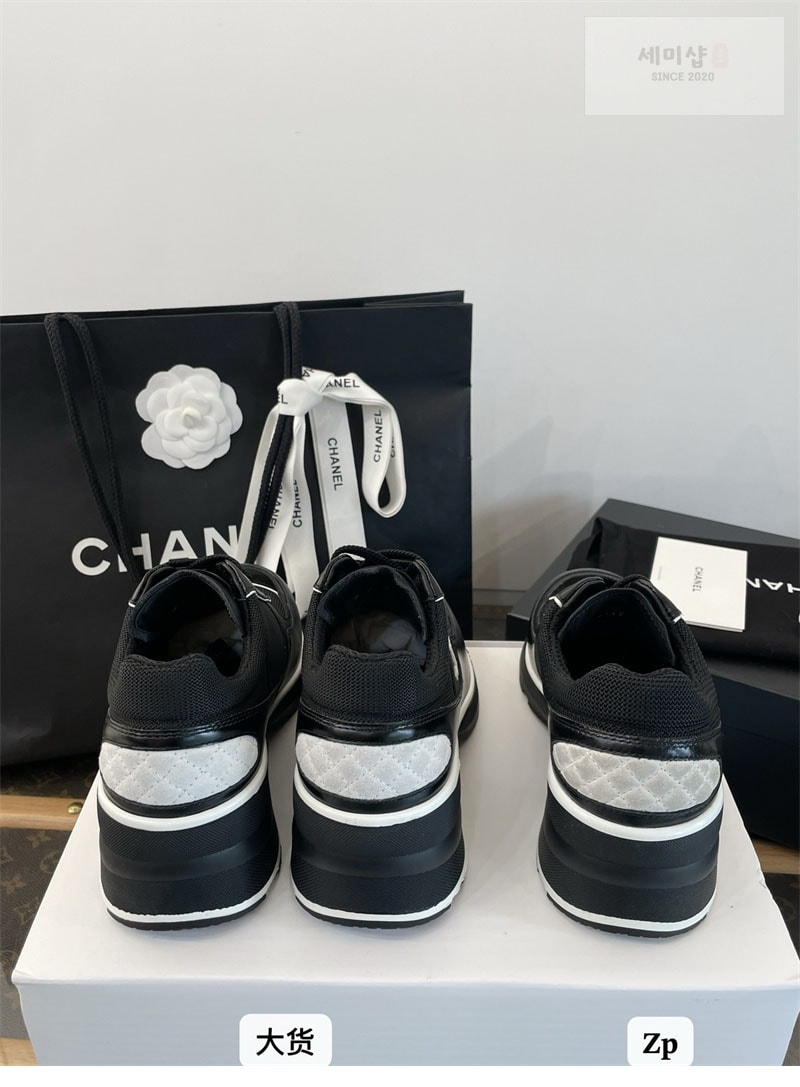C H A N E L 샤넬 25K 믹스드 파이버 스니커즈 블랙 신발 15번 이미지