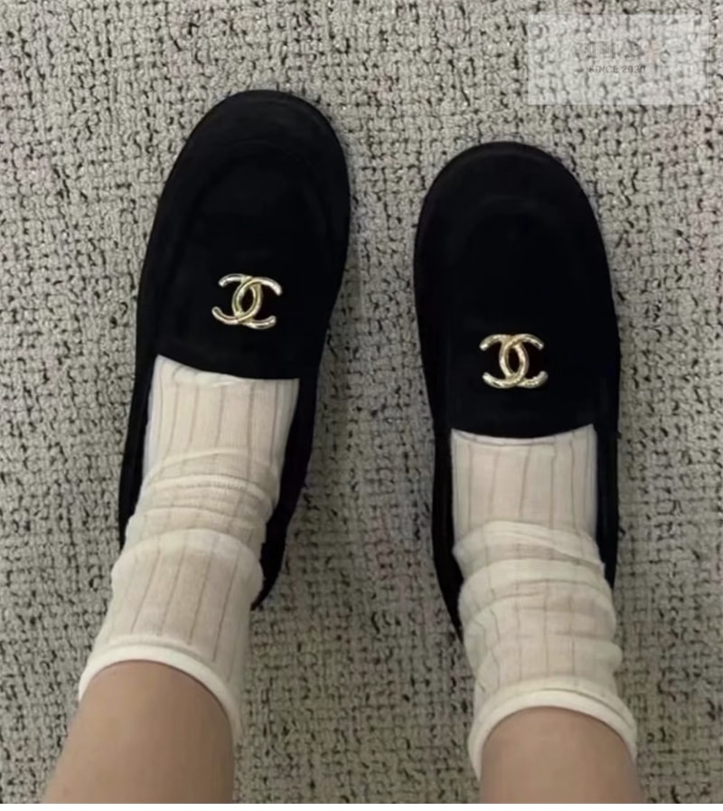 샤넬 샤넬 25K 스웨이드 시어링 모카신 로퍼 신발 8번 이미지