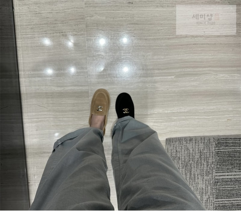 샤넬 샤넬 25K 스웨이드 시어링 모카신 로퍼 신발 8번 이미지