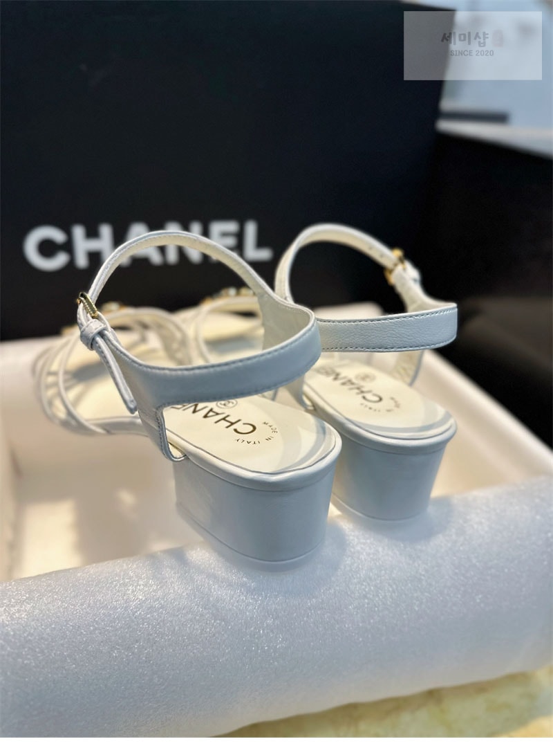 C H A N E L 샤넬 25P 미드힐 램스킨 샌들 신발 7번 이미지