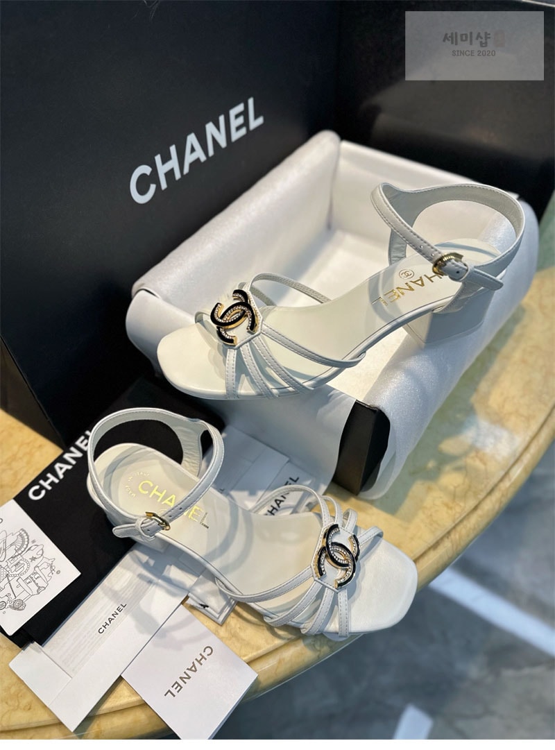 C H A N E L 샤넬 25P 미드힐 램스킨 샌들 신발 11번 이미지