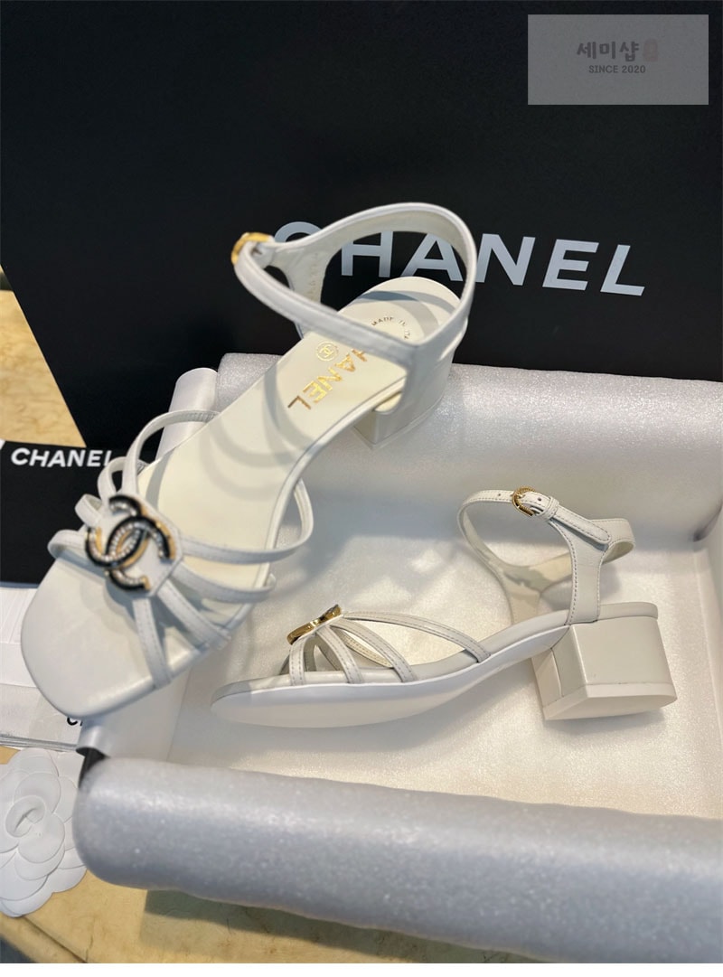 C H A N E L 샤넬 25P 미드힐 램스킨 샌들 신발 12번 이미지
