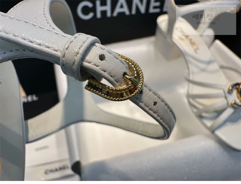 C H A N E L 샤넬 25P 미드힐 램스킨 샌들 신발 17번 이미지