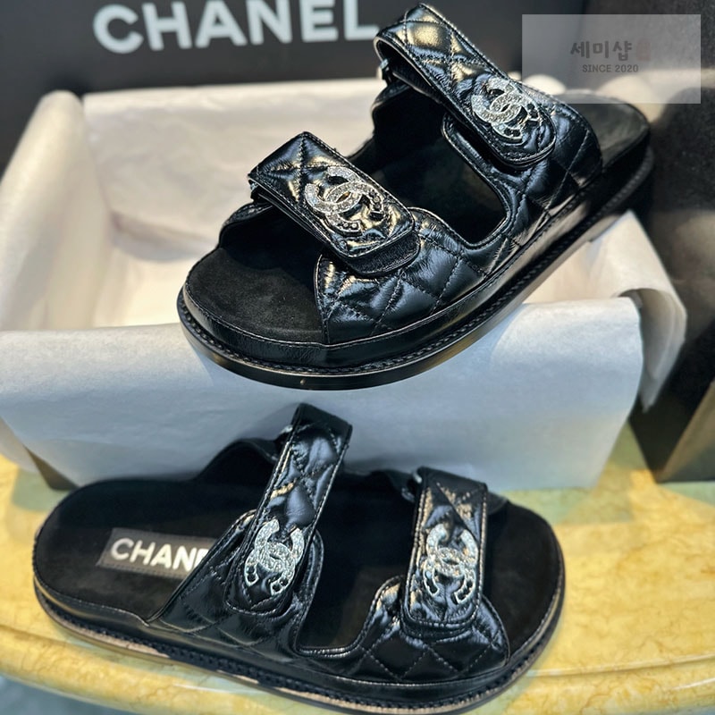 C H A N E L 샤넬 25P CC로고 벨크로 뮬 샌들 신발 1번 이미지