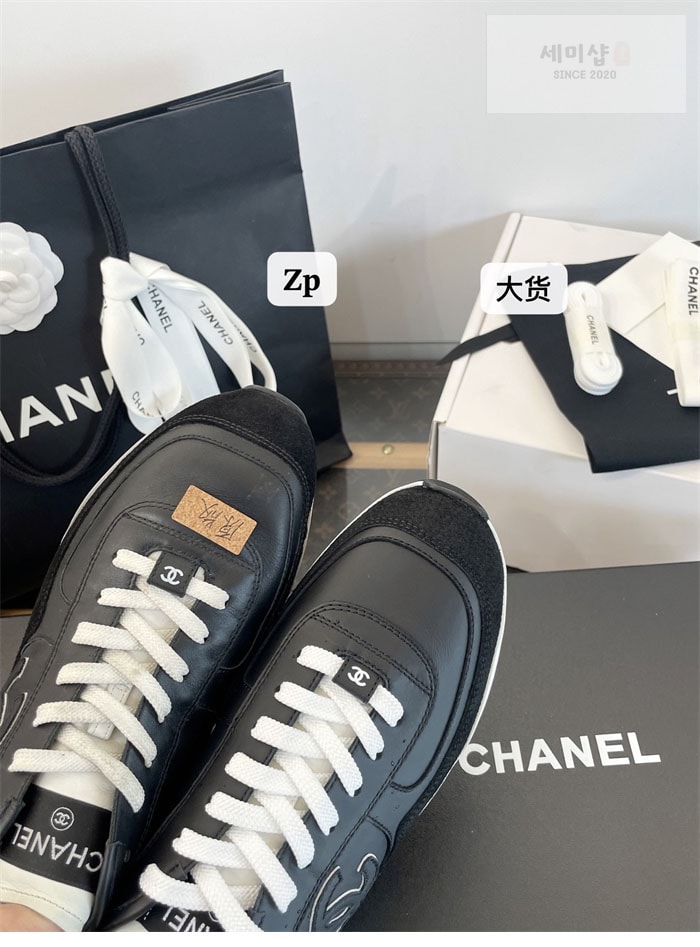C H A N E L 샤넬 25 CC로고 스니커즈 검흰 화이트 신발 24번 이미지