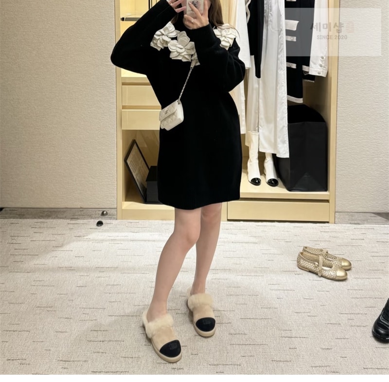 샤넬 샤넬 25 CC로고 시어링 뮬 신발 1번 이미지