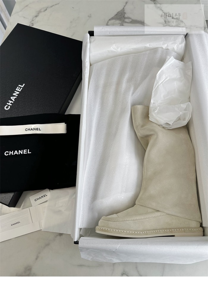 C H A N E L 샤넬 25c CC로고 스웨이드 롱 부츠 신발 4번 이미지