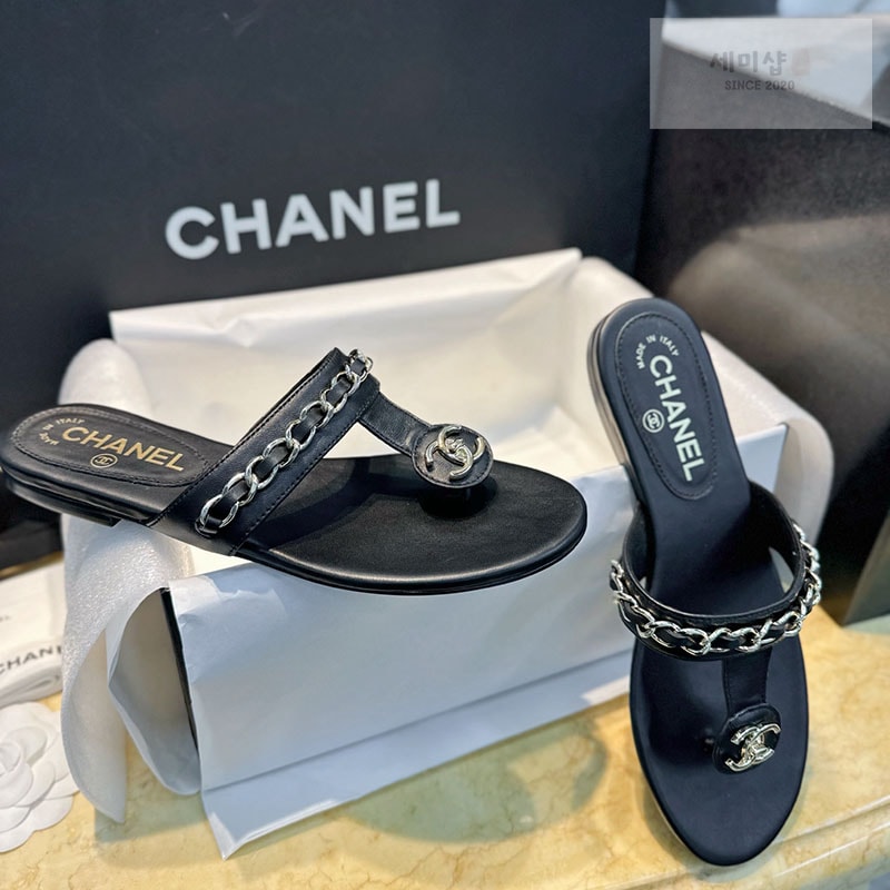 C H A N E L 샤넬 25ss 턴 락 샌들 블랙 신발 1번 이미지