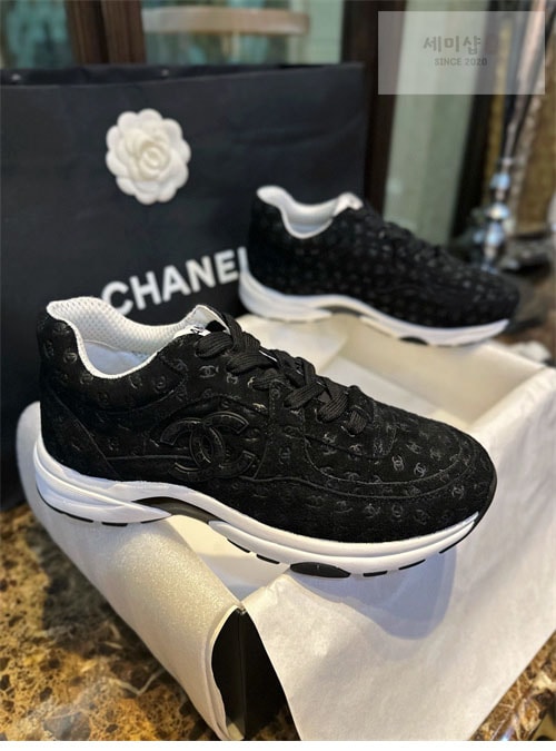 C H A N E L 샤넬 CC로고 믹스드파이브 스니커즈 블랙 신발 7번 이미지