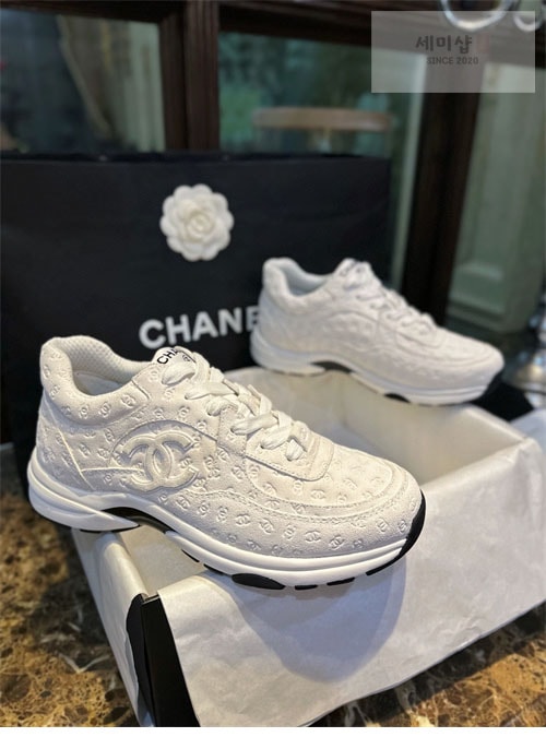 C H A N E L 샤넬 CC로고 믹스드파이브 스니커즈 화이트 신발 5번 이미지