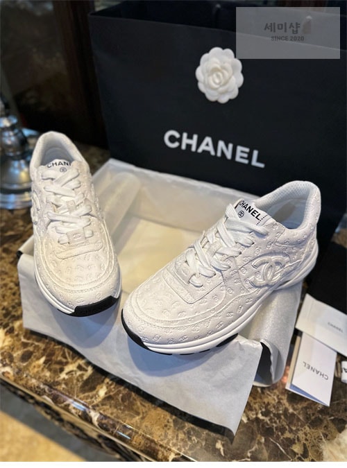 C H A N E L 샤넬 CC로고 믹스드파이브 스니커즈 화이트 신발 6번 이미지