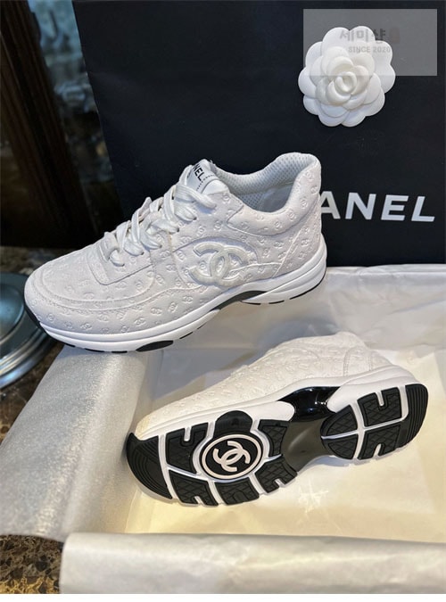 C H A N E L 샤넬 CC로고 믹스드파이브 스니커즈 화이트 신발 15번 이미지