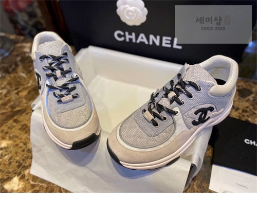 C H A N E L 샤넬 CC로고 패브릭 테니스 스니커즈 신발 11번 이미지