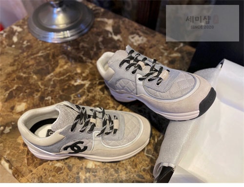 C H A N E L 샤넬 CC로고 패브릭 테니스 스니커즈 신발 21번 이미지