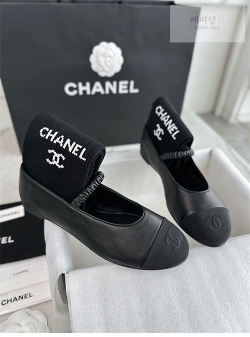 C H A N E L 샤넬 cc로고 메리제인 슈즈 그레워머 세트 신발 31번 이미지