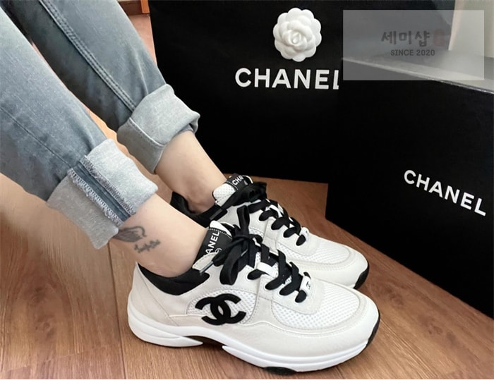 C H A N E L 샤넬 cc로고 메쉬 테니스 여성 스니커즈 신발 1번 이미지