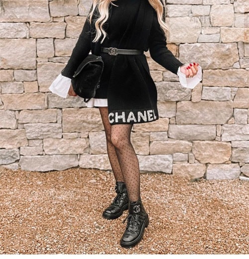 C H A N E L 샤넬 cc로고 퀄팅 레이스업 부츠 신발 3번 이미지