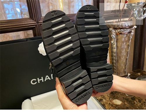 C H A N E L 샤넬 cc로고 퀄팅 레이스업 부츠 신발 12번 이미지