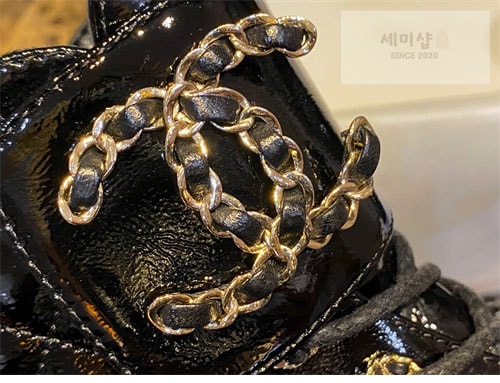 C H A N E L 샤넬 cc로고 퀄팅 레이스업 부츠 신발 15번 이미지