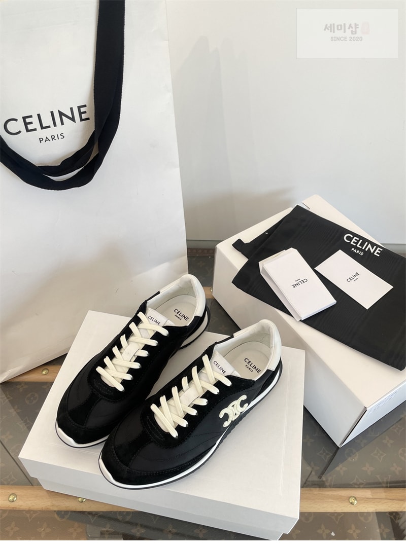 C E L I N E 셀린느 트리옹프 레이서 로우 탑 스니커즈 블랙 신발 1번 이미지