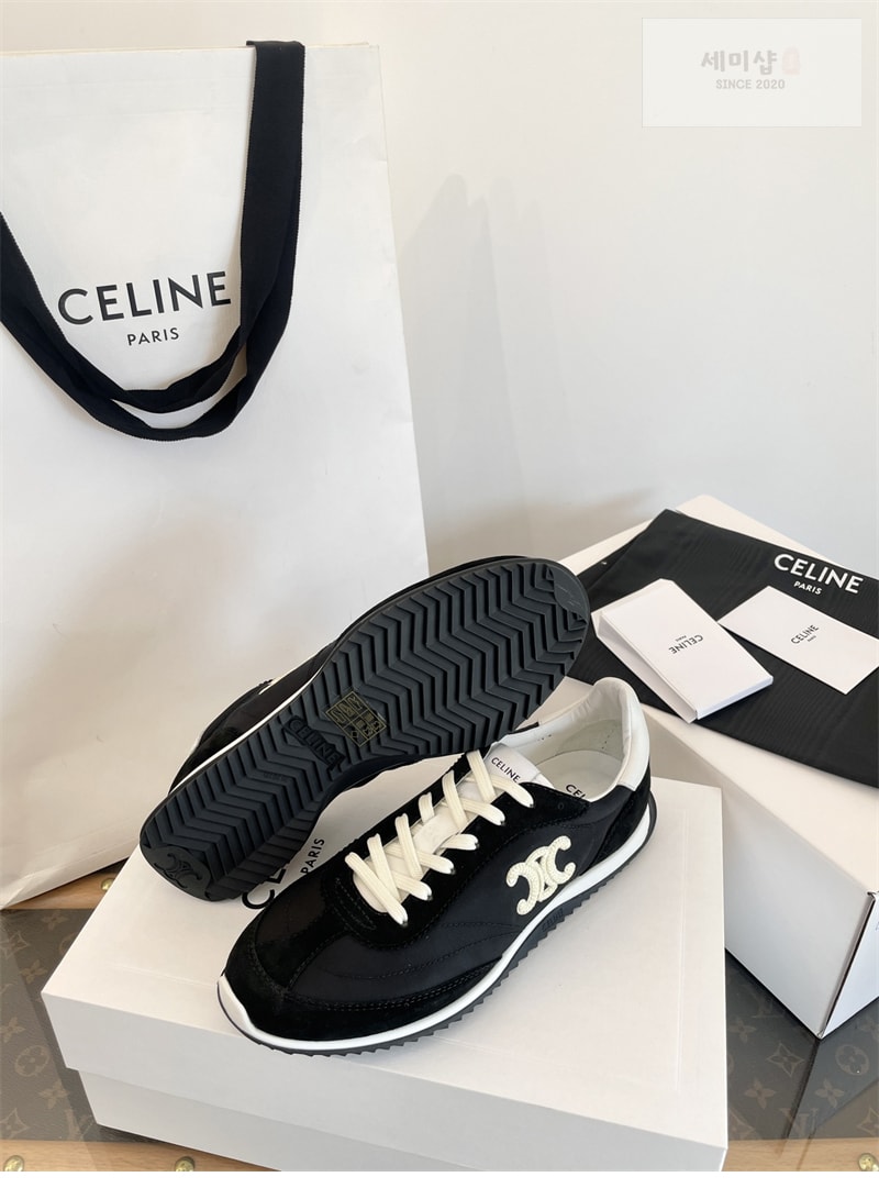 C E L I N E 셀린느 트리옹프 레이서 로우 탑 스니커즈 블랙 신발 7번 이미지