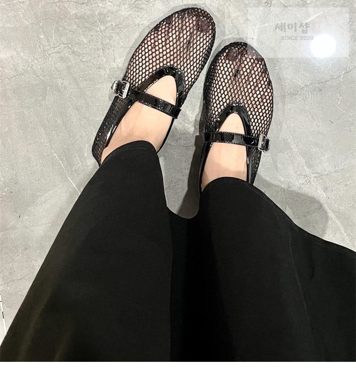 Alaia 알라이아 발레 플랫 슈즈 메쉬 신발 3번 이미지