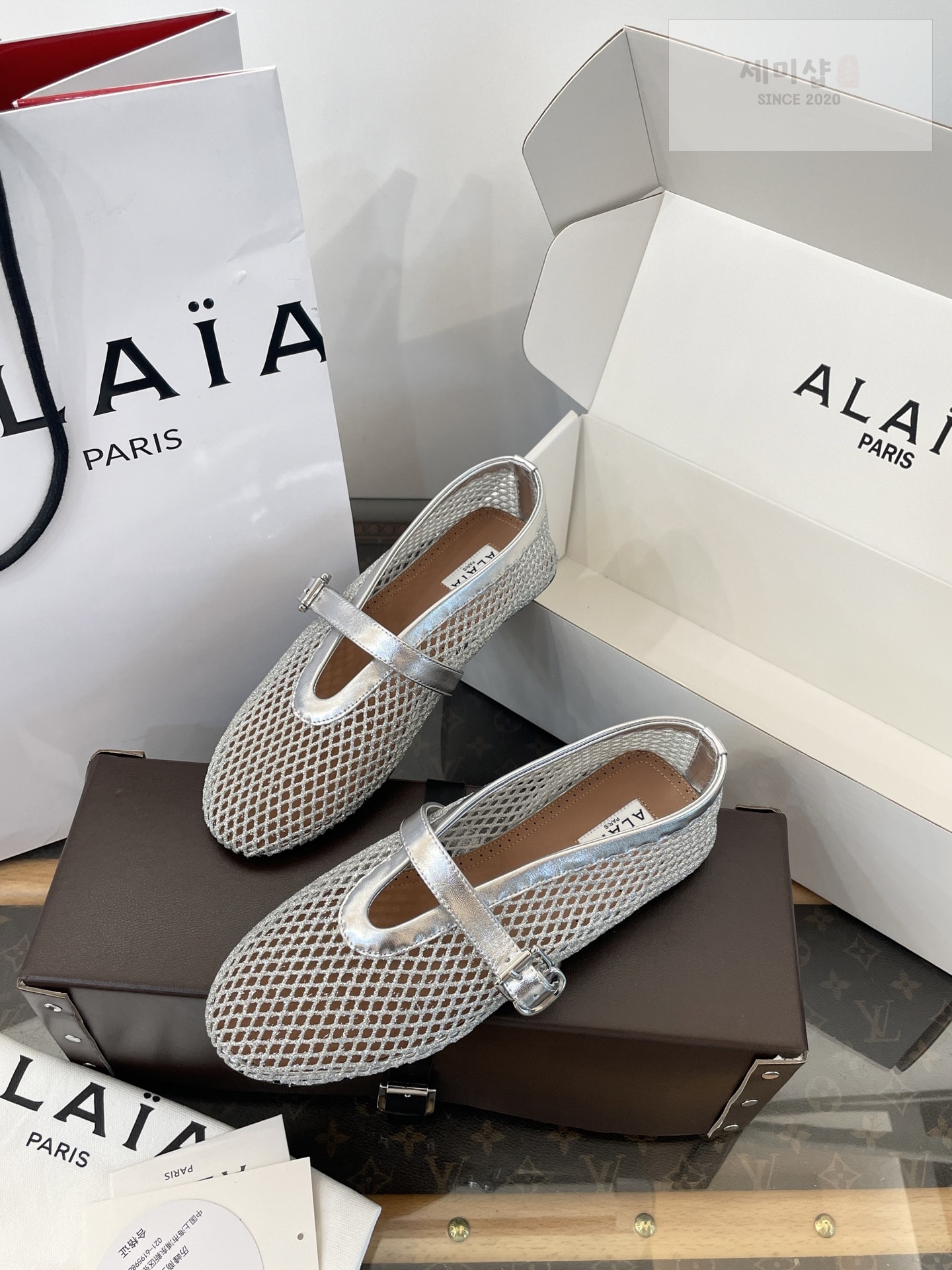 Alaia 알라이아 피시넷 발레 플랫 슈즈 신발 4번 이미지