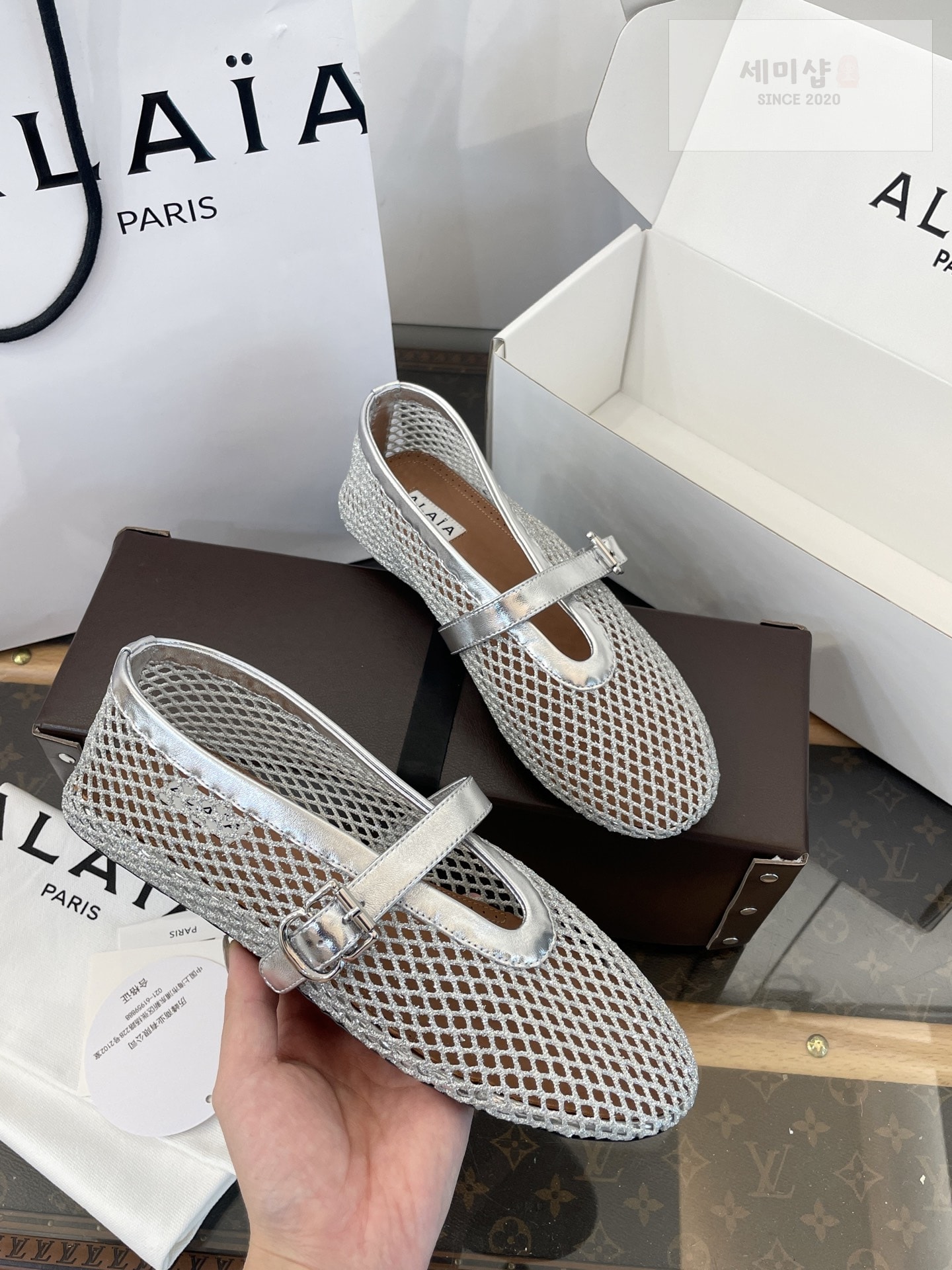 Alaia 알라이아 피시넷 발레 플랫 슈즈 신발 19번 이미지