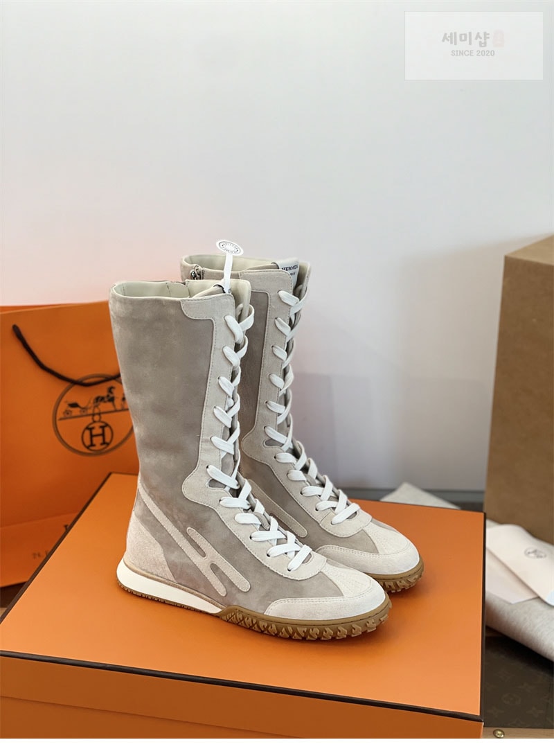 Hermes 에르메스 스웨이드 레이스업 스니커즈 화이트 신발 7번 이미지