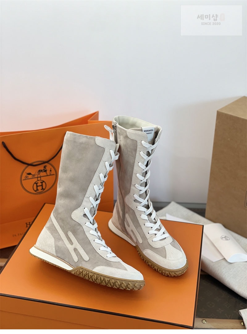 Hermes 에르메스 스웨이드 레이스업 스니커즈 화이트 신발 8번 이미지