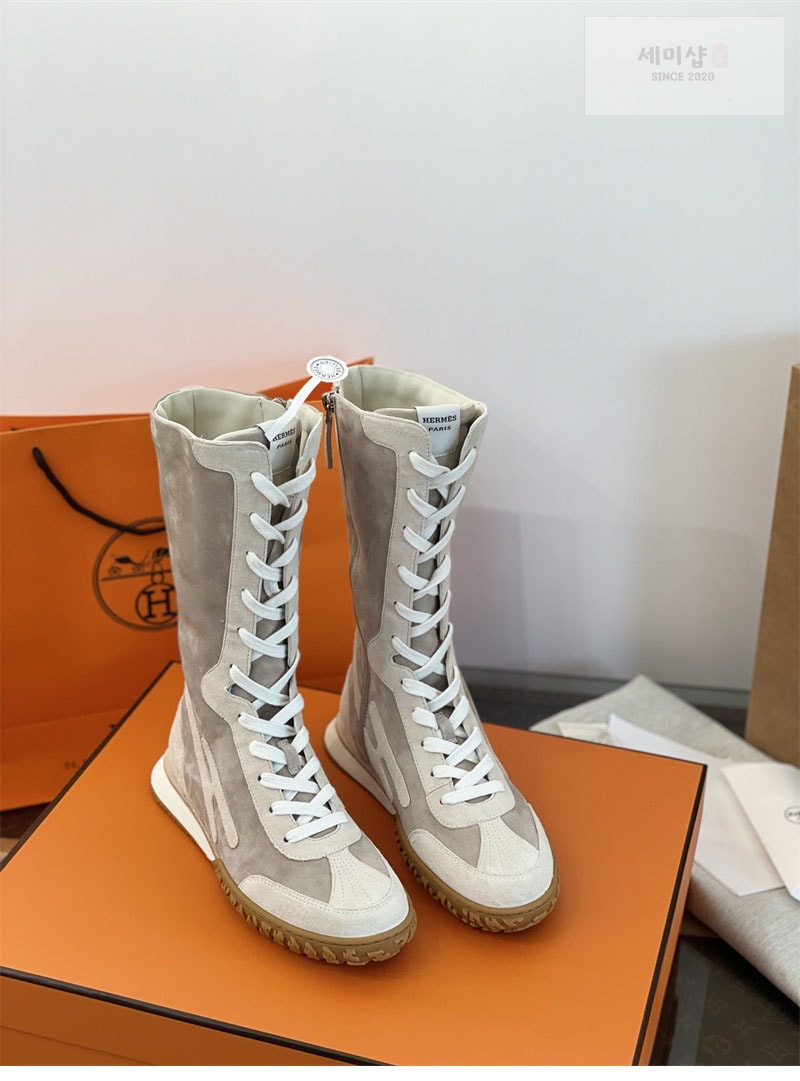 Hermes 에르메스 스웨이드 레이스업 스니커즈 화이트 신발 11번 이미지