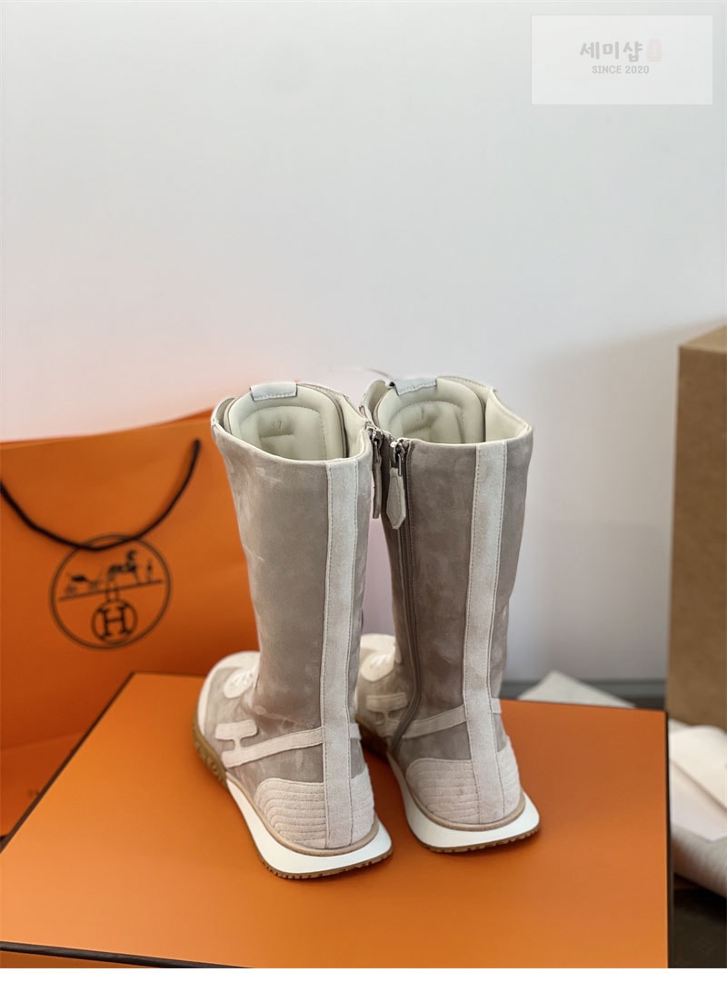Hermes 에르메스 스웨이드 레이스업 스니커즈 화이트 신발 2번 이미지
