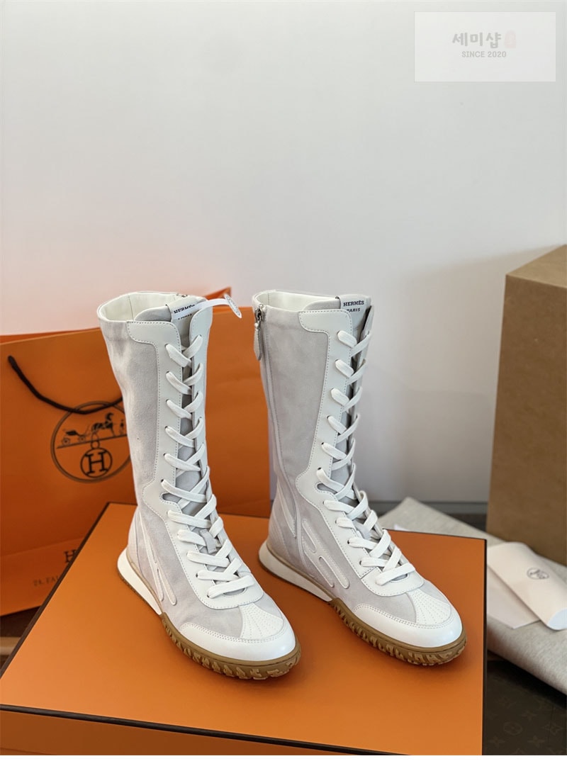 Hermes 에르메스 스웨이드 레이스업 스니커즈 화이트 신발 15번 이미지