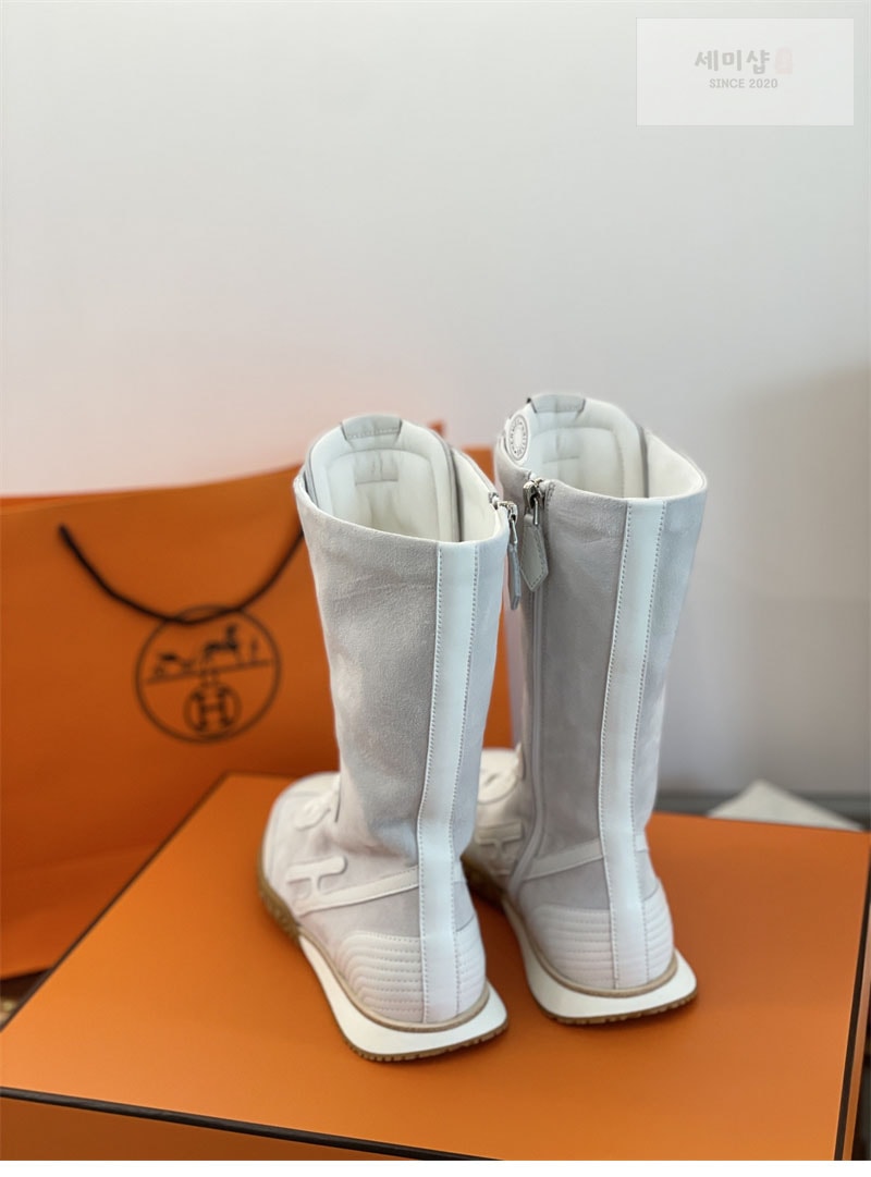 Hermes 에르메스 스웨이드 레이스업 스니커즈 화이트 신발 18번 이미지