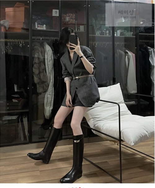 Hermes 에르메스 켈리 실버 버클 롱 부츠 신발 6번 이미지