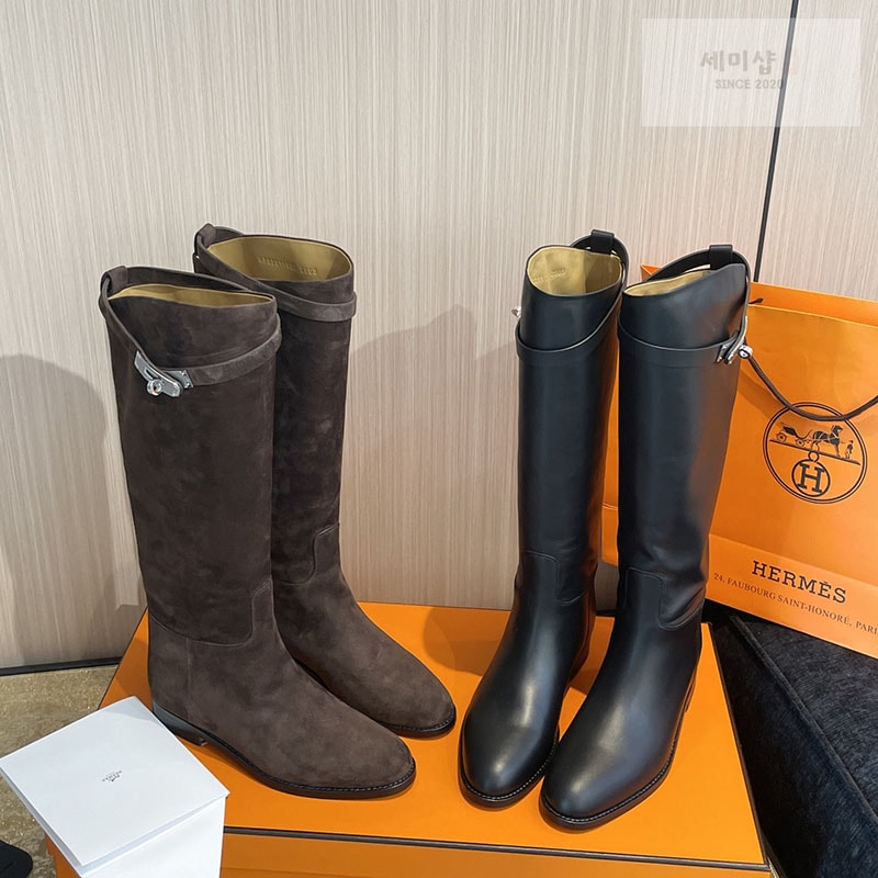 에르메스 에르메스 켈리 점핑 롱 부츠 스웨이드 신발 3번 이미지