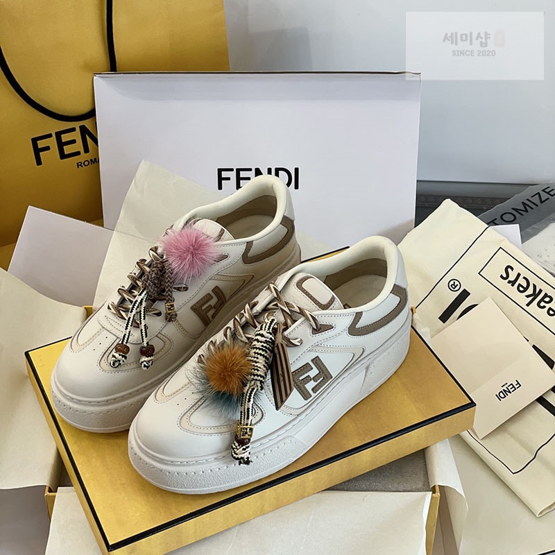 Fendi 펜디 매치 소프트 레더 로우탑 스니커즈 신발 5번 이미지