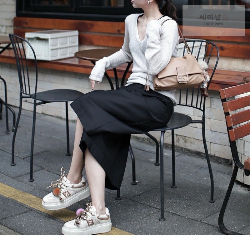 Fendi 펜디 매치 소프트 레더 로우탑 스니커즈 신발 7번 이미지